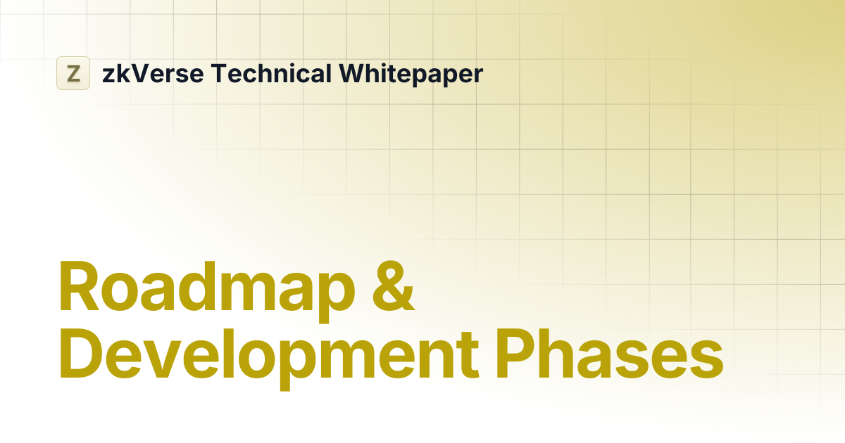 Roadmap & Development Phases | zkVerse Technical Whitepaper